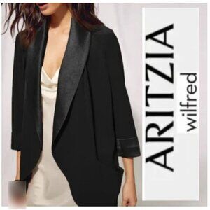 Aritzia Black Chevalier Jacket Blazer with satin lapels